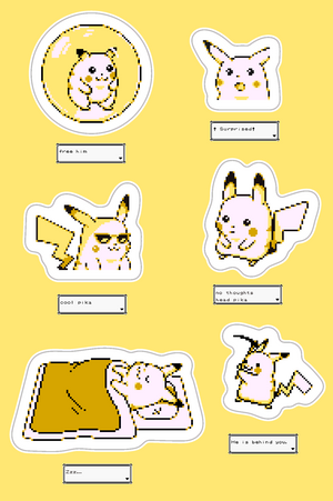 PIKA MEMES STICKER SHEET (GREATEST HITS) VOL. 1